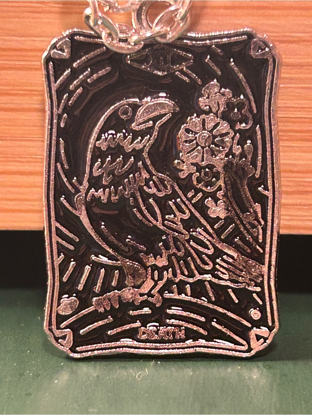 Black and Silver Tarot Death Card Pendant